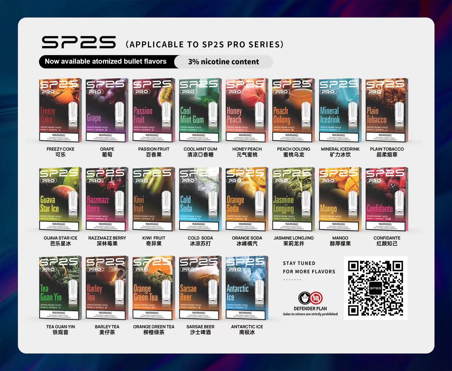 SP2S煙彈 水果口味霧化彈 2ml*3顆 通用一代主機 |森林莓果